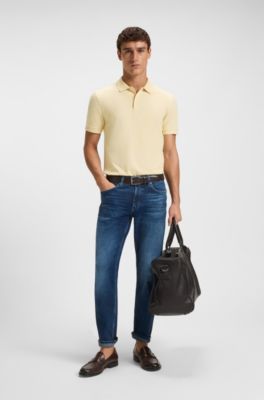 Polo Pallas en piqu&eacute; de coton avec d&eacute;tails logot&eacute;s, Jaune clair