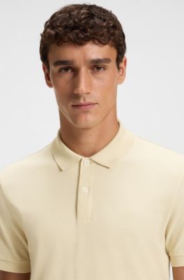Pallas polo shirt in cotton piqu&eacute; with logo details, Light Yellow