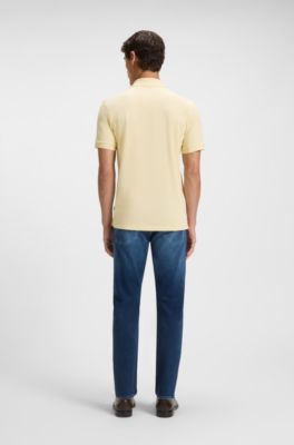 Pallas polo shirt in cotton piqu&eacute; with logo details, Light Yellow