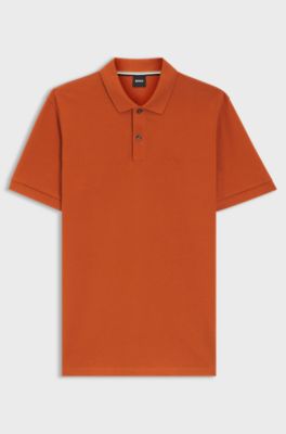 Polo Pallas in piqu&eacute; di cotone con logo, Arancione