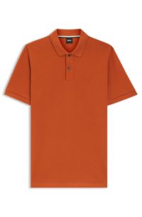 Pallas polo shirt in cotton piqué with logo details, Orange