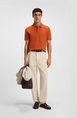Pallas polo shirt in cotton piqu&eacute; with logo details, Orange