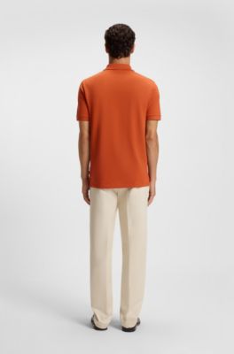 Pallas polo shirt in cotton piqu&eacute; with logo details, Orange