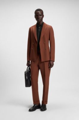 Long-sleeved polo shirt in interlock cotton with logo, Black