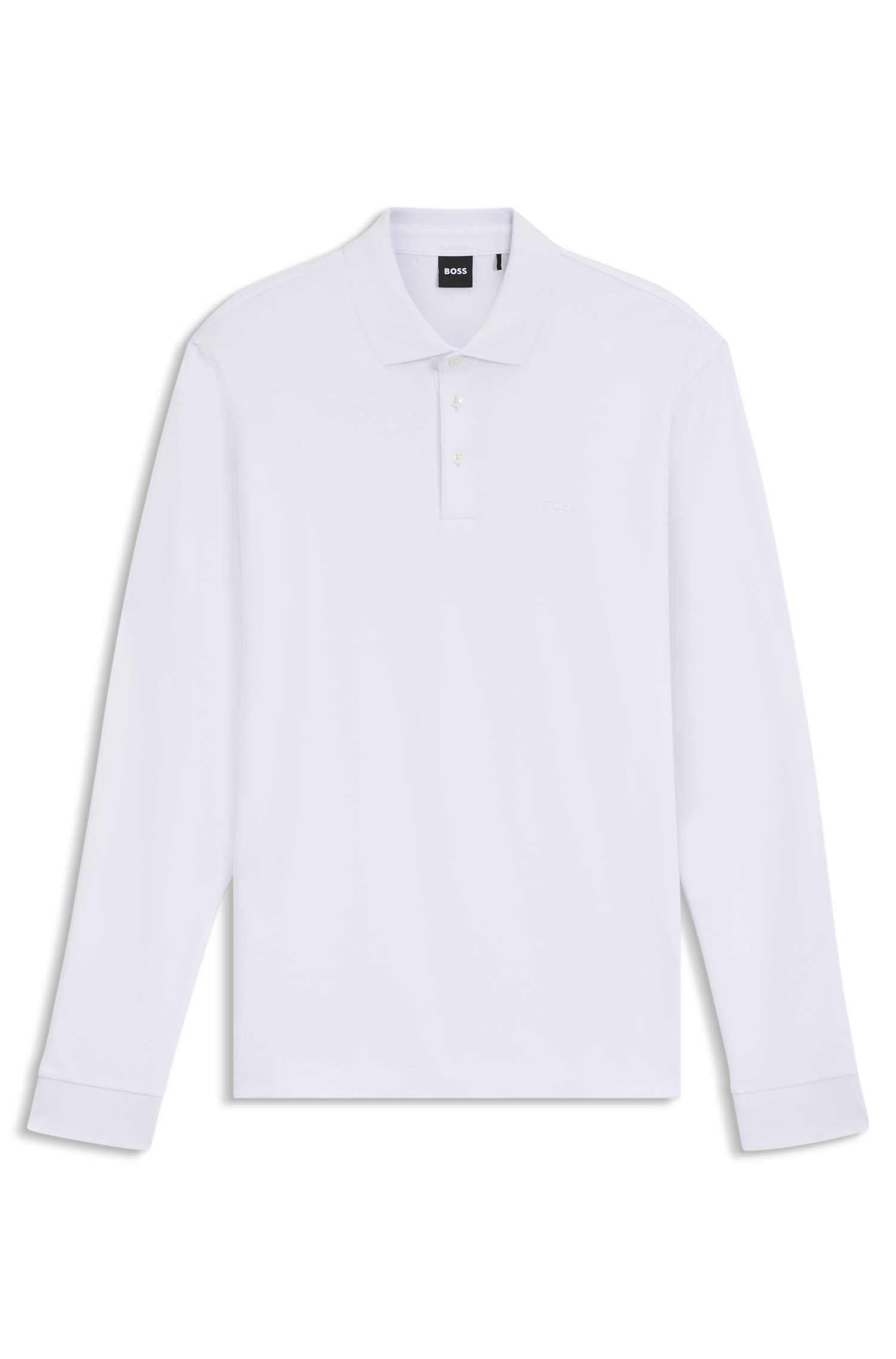 Polo en coton interlock à logo brodé