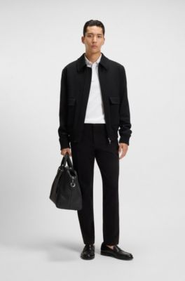 Polo a maniche lunghe in cotone intrecciato con logo, Bianco