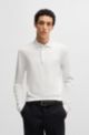 Interlock-cotton polo shirt with embroidered logo, White