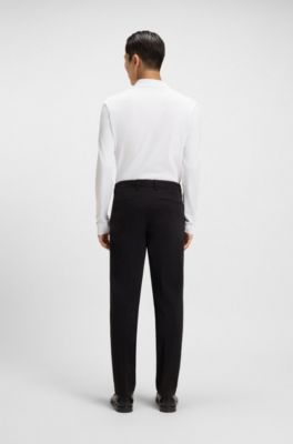 Long-sleeved polo shirt in interlock cotton with logo, White