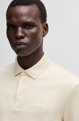 BOSS - Interlock-cotton polo shirt with embroidered logo