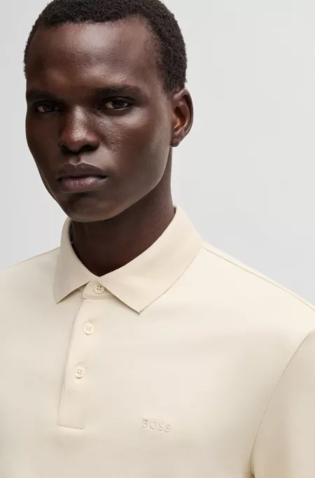 Interlock-cotton polo shirt with embroidered logo