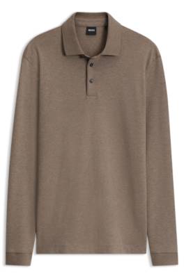 Long-sleeved polo shirt in interlock cotton with logo 4