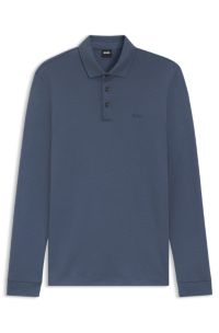 Regular-fit polo shirt in interlock cotton, Blue