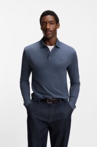 Polo Regular en piqué de coton, Bleu