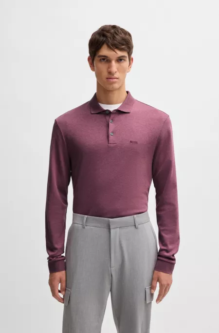 Interlock-cotton polo shirt with embroidered logo