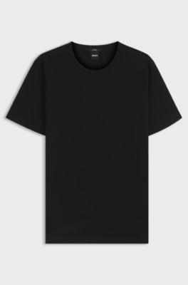 Camiseta slim fit de algod&oacute;n mercerizado, Negro