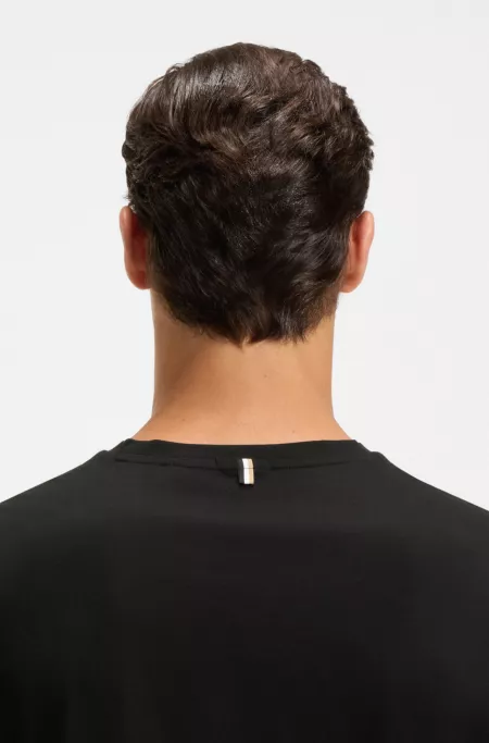 Slim-fit short-sleeved T-shirt in mercerised cotton