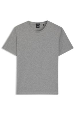 Slim-fit T-shirt in mercerised cotton, Silver