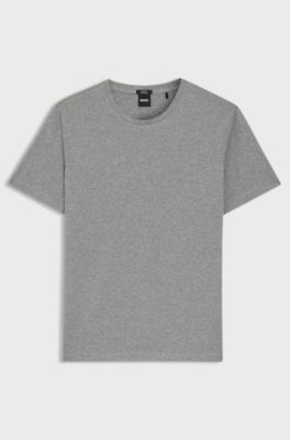 Slim-fit T-shirt in mercerised cotton, Silver