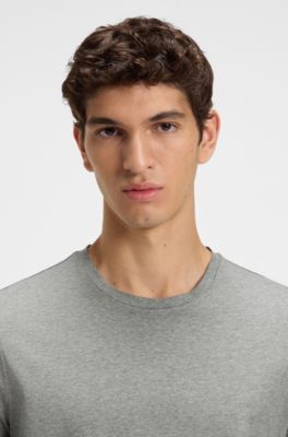 Slim-fit T-shirt in mercerised cotton, Silver