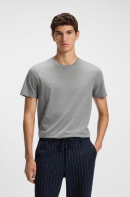 Slim-fit T-shirt in mercerised cotton, Silver