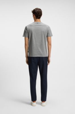 Slim-fit T-shirt in mercerised cotton, Silver