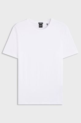 Camiseta slim fit de algod&oacute;n mercerizado, Blanco