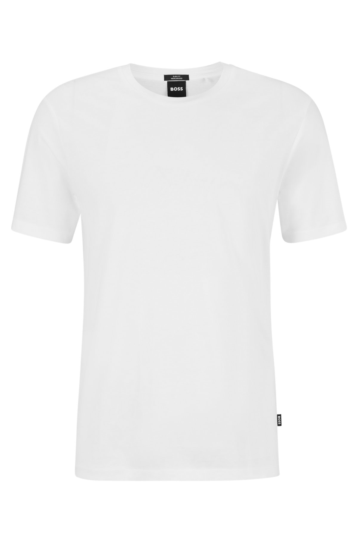 - Slim-fit short-sleeved T-shirt in mercerised cotton