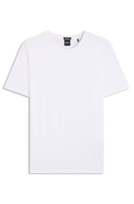 Boss Uomo Bianco T-Shirt Slim Fit In Cotone Mercerizzato