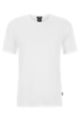 Slim-fit T-shirt met korte mouwen van gemerceriseerde katoen, Wit