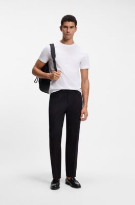 Slim-fit T-shirt in mercerised cotton, White