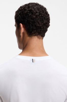 Slim-fit T-shirt in mercerised cotton, White