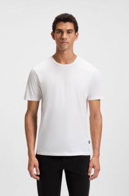 T-shirt Slim en coton merceris&eacute;, Blanc