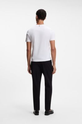 Slim-fit T-shirt in mercerised cotton, White