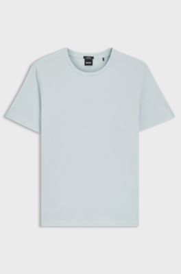Slim-fit T-shirt in mercerised cotton, Light Blue