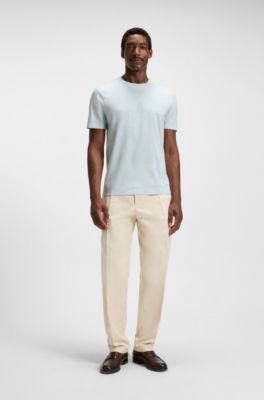Slim-fit T-shirt in mercerised cotton, Light Blue
