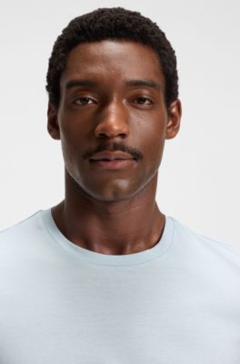 Slim-fit T-shirt in mercerised cotton, Light Blue