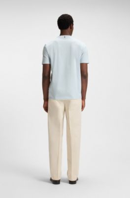 Slim-fit T-shirt in mercerised cotton, Light Blue