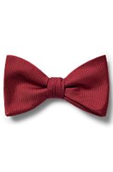 Micro-pattern bow tie in silk jacquard, Dark Red