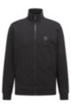 Cazadora relaxed fit de felpa de rizo con logo, Negro