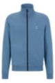 Relaxed-fit jacket in French terry with logo patch, Light Blue