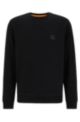 Relaxed-fit cotton sweatshirt with logo patch, Black