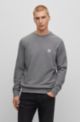 Relaxed-fit sweatshirt van katoen met logopatch, Lichtgrijs