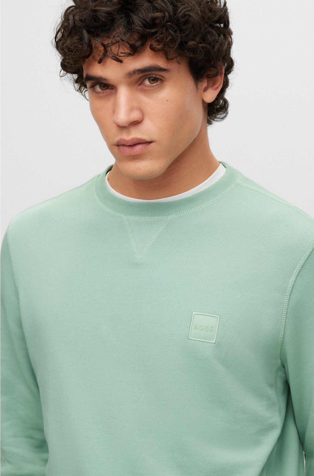 BOSS - Relaxed-fit cotton sweatshirt with logo patch