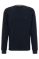 Relaxed-fit sweater met logopatch van katoen, Donkerblauw