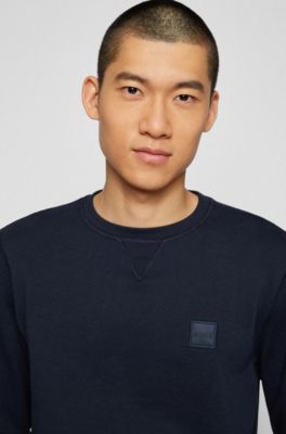 BOSS - Relaxed-fit cotton sweatshirt with logo patch