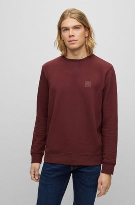 BOSS Mens Weevo 2 Relaxed-fit sweatshirt in French terry with contrast logo 