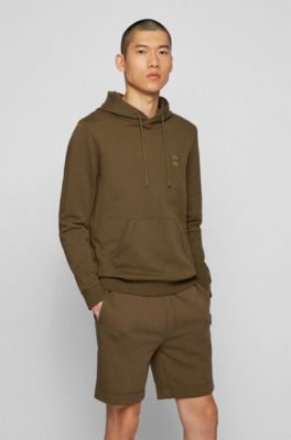 BOSS - Cotton-terry hoodie with logo patch