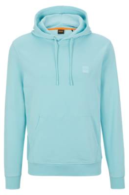 Hugo Boss French-terry-cotton Hooded Sweatshirt With Logo Patch