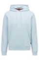 French-terry-cotton hooded sweatshirt with logo patch, Light Blue