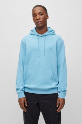 BOSS - Cotton-terry hoodie with logo patch